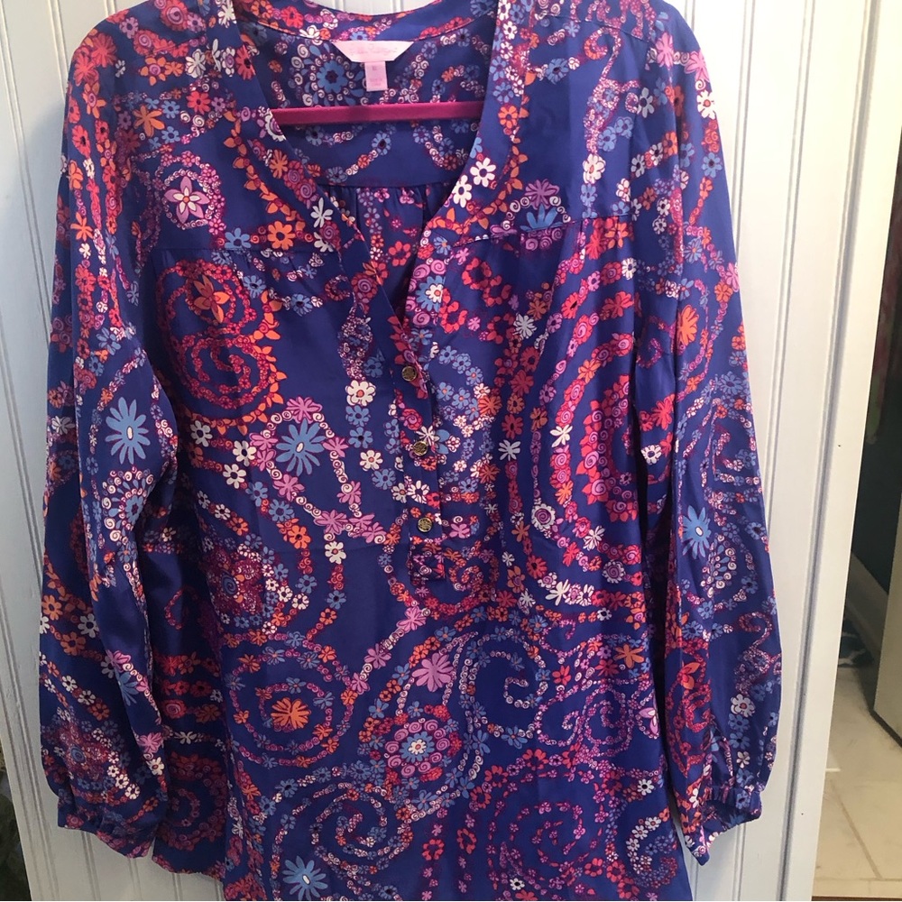 Lilly Pulitzer ELSA XL silk blouse